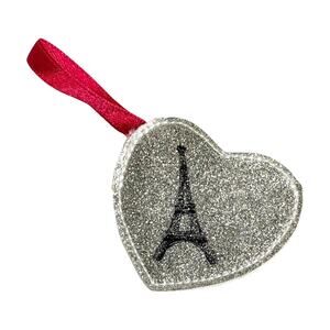 American Girl Grace Coin Purse Paris Silver Black Eiffel Tower Heart Doll Bag